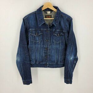 Levi's Women's Stretch Slim Embellished Studded Denim Jacket 702700061 Size L‎